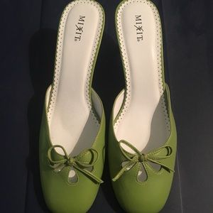 Green heels - worn once!